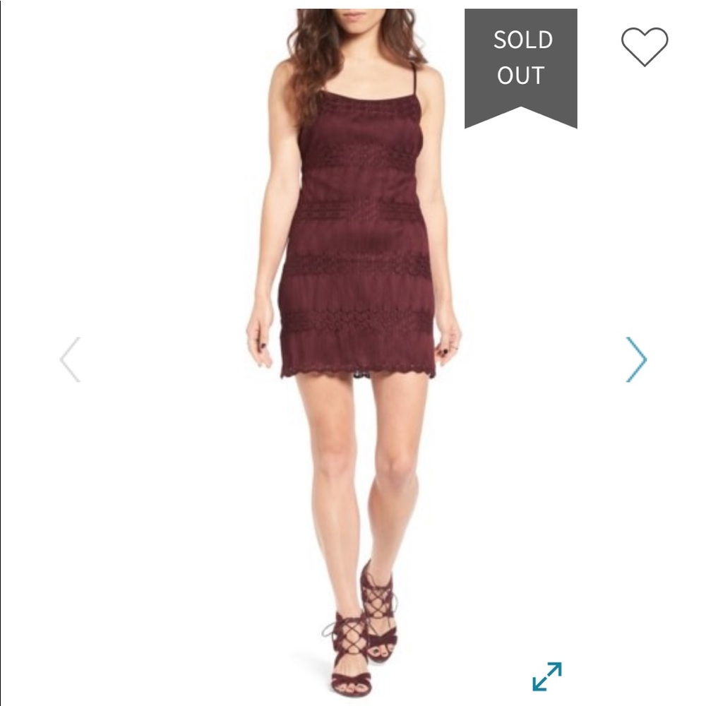 NEW BAND OF GYPSIES WINE LACE DRESS XS